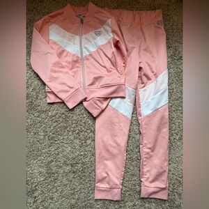 Body Glove Girls Pink and White Athletic Tracksuit Set